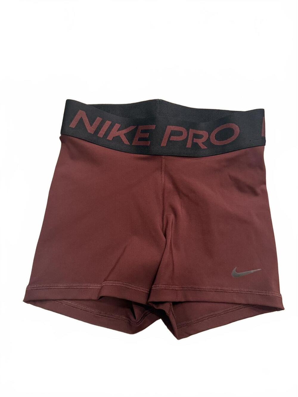 Nike Pro Women's Training Shorts XS Mid-Rise 3" Burgundy Black New With Tags